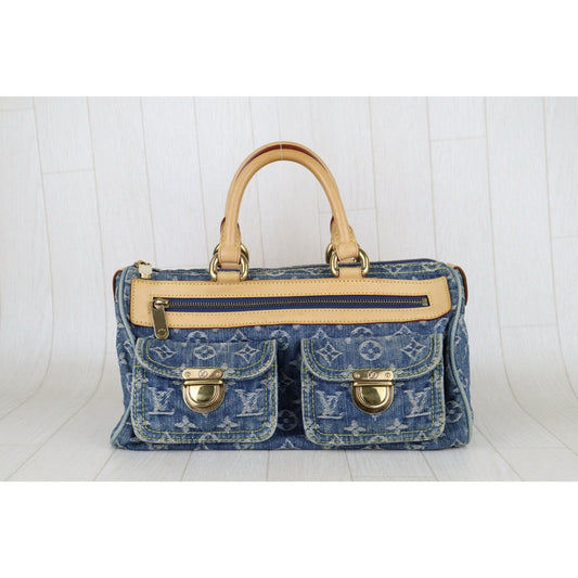 Very Good ( Rank A) | LV Monogram Denim Noe Speedy Handbag |S25022502