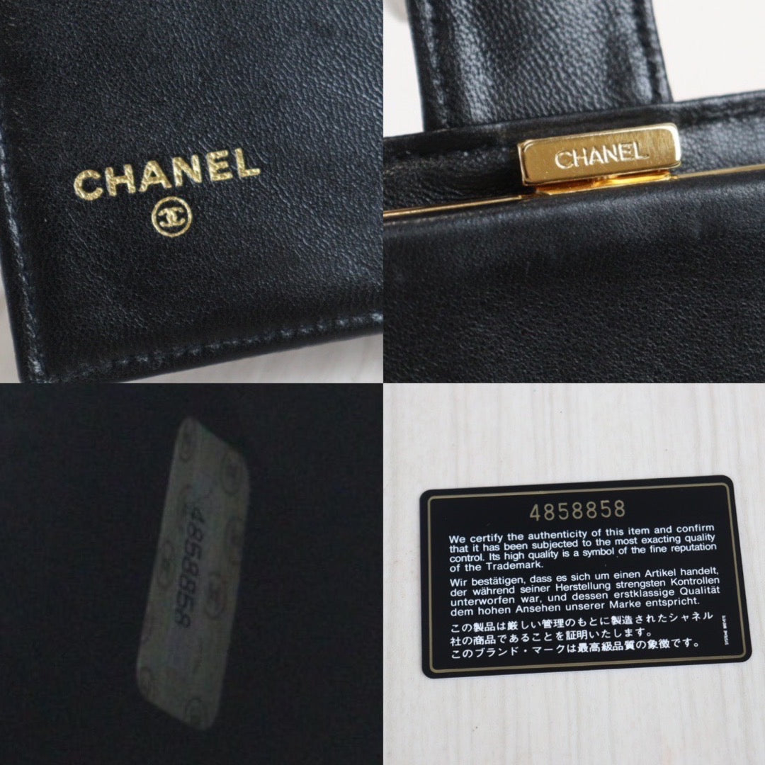 Rank A |Chanel Caviar Skin Black Long Wallet Black|23092618