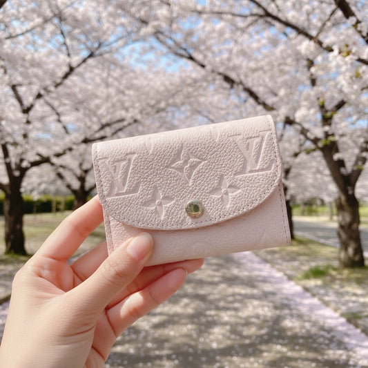 Include Entrupy Certificate of Authenticity|Very Good ( Rank A)|LV Monogram Empreinte Portemonnaie Rosalie Wallet Pink IC Chips Model|S26060133
