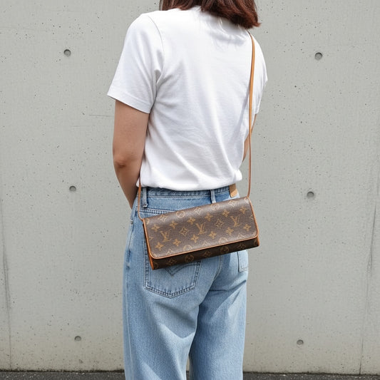 Include Entrupy Certificate of Authenticity|Good ( Rank AB)| Louis Vuitton Monogram Pochette Twin GM Shoulder Bag|26042001