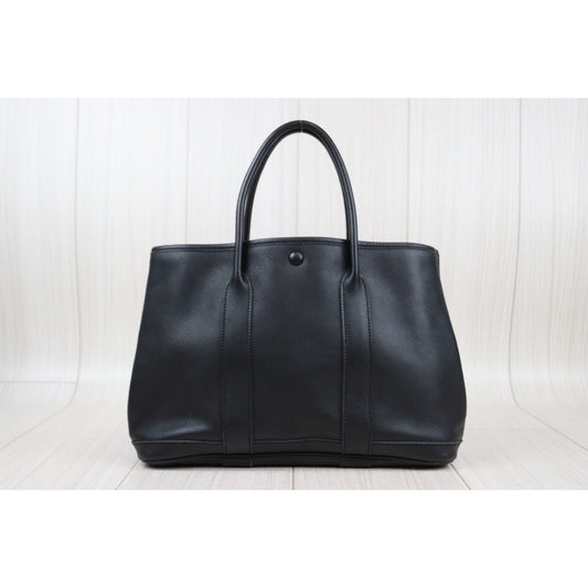 Rank A | HERMES Garden Party TPM Swift Black Handbag Made in 2005 Year |24021405