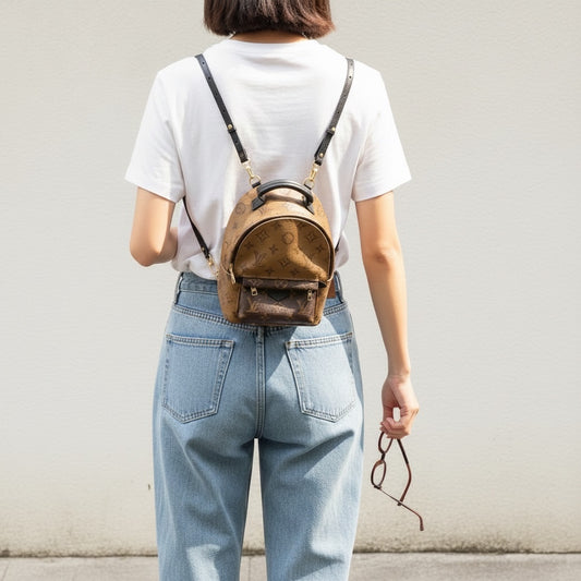 Include Entrupy Certificate of Authenticity|Very Good ( Rank A) | Louis Vuitton Monogram Coated Canvas Mini Palm Springs Backpack IC Chips Model|S26040106