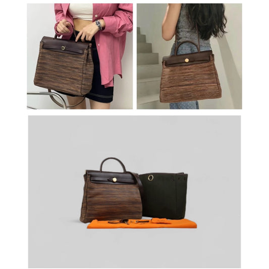 Good ( Rank AB)| HERMES Vibrato Leather Herbag PM □H Shoulder Bag Made In 2004 Year|25051703