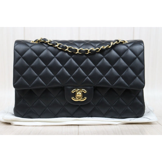 Second installment 2/2| Excellent(Rank SA)|CHANEL Lambskin Matrasse Double Flap 25 Shoulder Bag Black Made In 2020 Year|S25062502