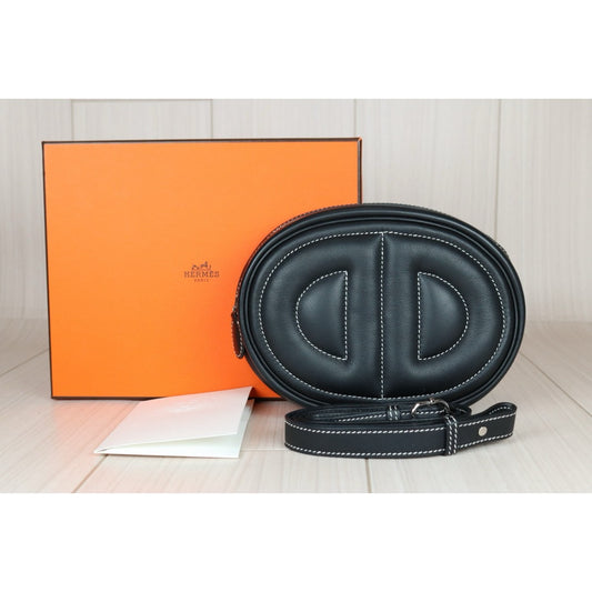 Excellent(Rank SA)| Hermes In-The-Loop Swift Leather Waist Bag Black |S24072901