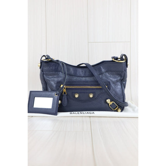 Fair ( Rank B) |Balenciaga Le City Shoulder Bag Blue|W25070801