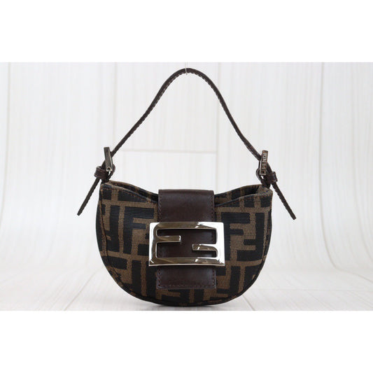 Rank A | FENDI Zucca Mini Croissant Pouch |24030127