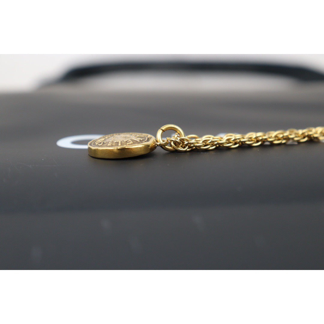 Rank A | CHANEL 24K Gold Plated Necklace|Q24050948