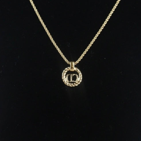 Rank A | Dior CD Necklace Gold Plated |23092225