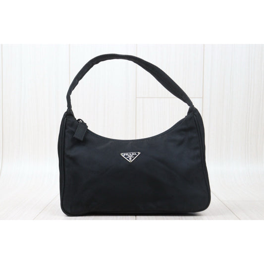 Very Good ( Rank A) | PRADA HOBO HandBag Black|24111416