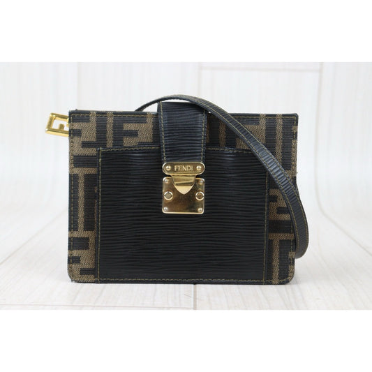 Good ( Rank AB)| FENDI Minni Zucca Mamma Shoulder Bag Gold Hardware|W24080909