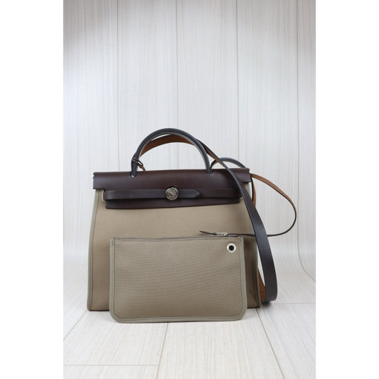 Very Good ( Rank A)| HERMES Herbag 31 Shoulder Bag □Q Stamp Brown Current Model|S24071407