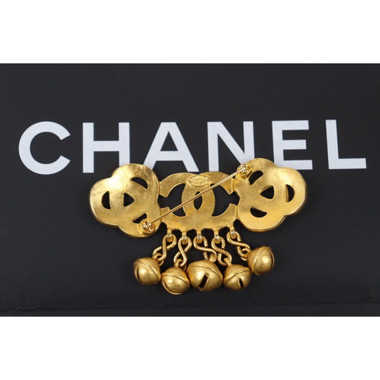 Rank A | CHANEL Coco Mark Bell Gold Brooch |Q24050945