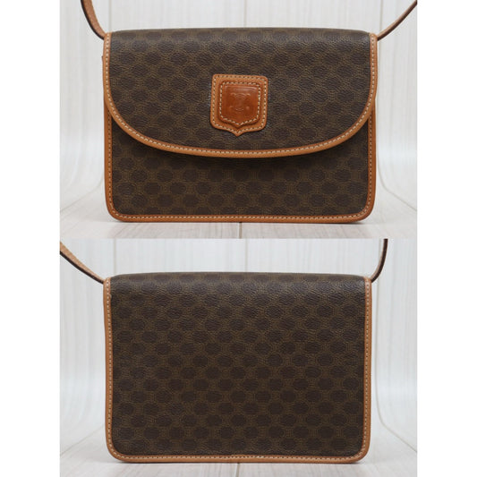Include Entrupy Certificate of Authenticity|Good ( Rank AB)| CELINE Macadam Shoulder Bag |25120616