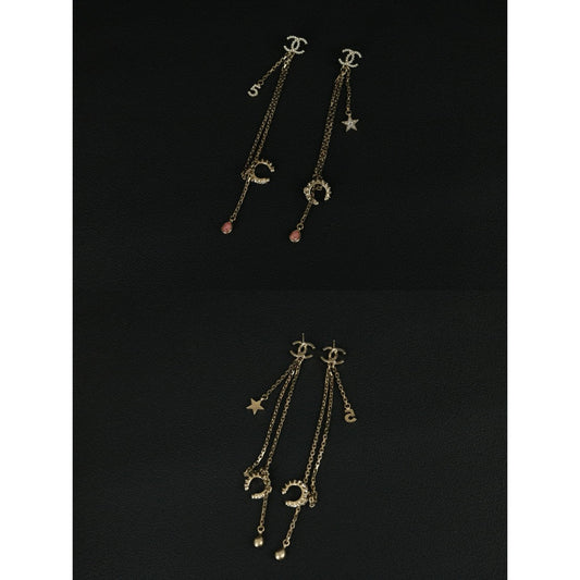 Excellent(Rank SA)| CHANEL Coco Mark Rhinestone star Pearl Earrings |X25041302