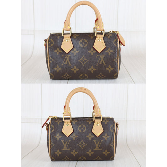 Include Entrupy Certificate of Authenticity|Very Good ( Rank A)|Louis Vuitton Monogram Nano Speedy Handbag Shoulder Bag Current Model|X25120601