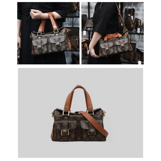 Very Good ( Rank A)| LV Monogram Manhattan Shoulder Bag Brown|S25021011