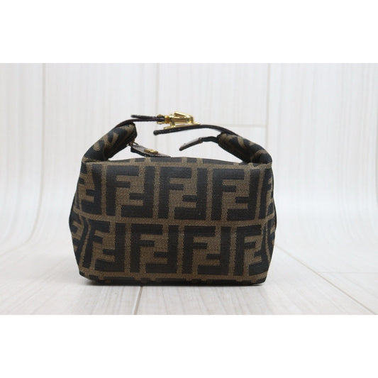 Include Entrupy Certificate of Authenticity|Good ( Rank AB)| FENDI PM Zucca Handbag |26082106
