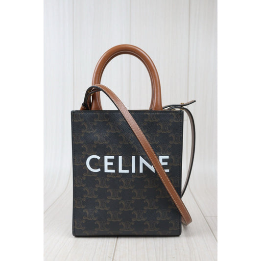 Very Good ( Rank A) | CELINE Macadam MINI Tote Bag Shoulder Bag |S24071426