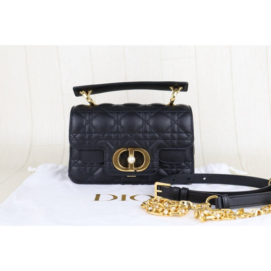 Very Good ( Rank A) |Dior Calfskin Mini Jolie Top Handle Handbag Shoulder Bag Black |H25063016