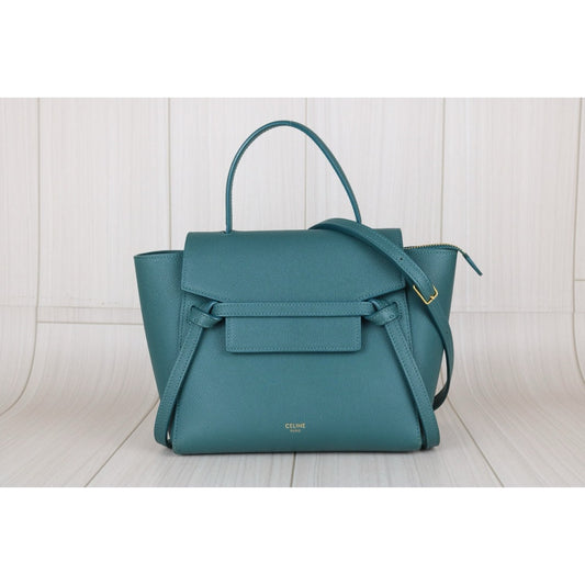 Good ( Rank AB)|CELINE Leather Calf Belt Nano Handbag Shoulder Bag |X24121201