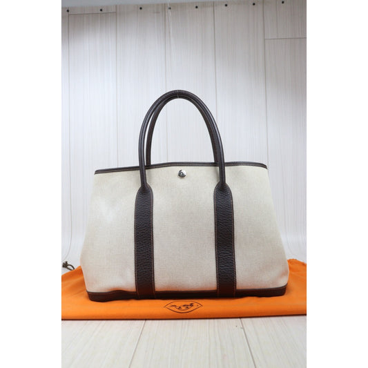 Very Good ( Rank A)| HERMES Garden Party PM Handbag □I Stamp Made In 2005 Year|25091208
