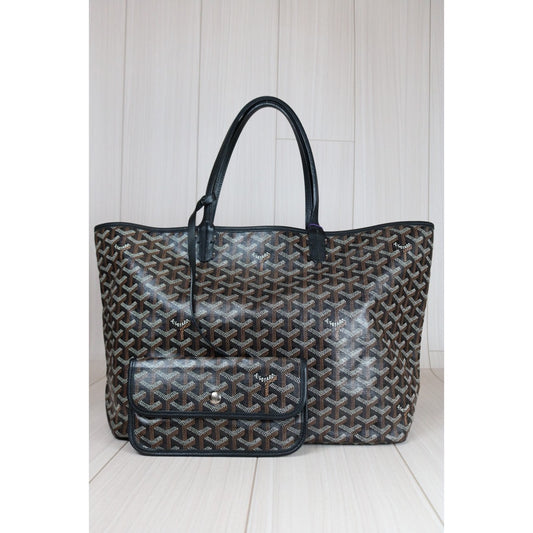 Rank A | Goyard Saint-Louis PM Tote Bag Black|S24070902