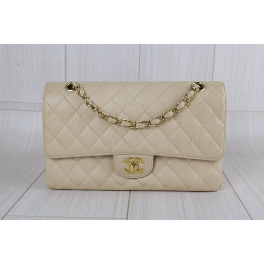 Include Entrupy Certificate of Authenticity|Very Good ( Rank A)| CHANEL Caviar Skin Calf Leather Double Flap 25 Shoulder Bag Made in 2009-2010 Year|S26051701