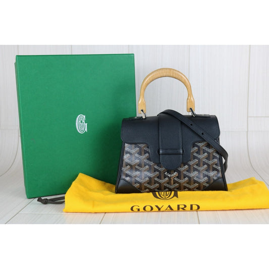 Very Good ( Rank A)| Goyard Mini Saigon Hand Bag With Shoulder Bag Black|S24111701