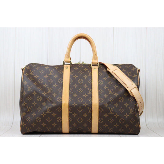 Rank AB| LV Monogram Keypol Bandrière 45 With Shoulderstrap|24071128
