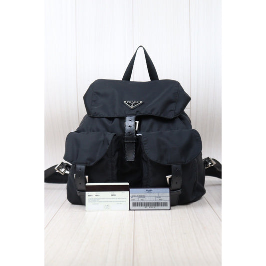 Rank A|Prada Nylon Backpack Medium Black|24061113