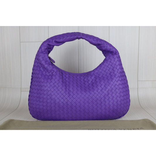 Excellent(Rank SA)| Bottega Veneta Lamb Skin Braid Shoulder Bag Purple|X25021807