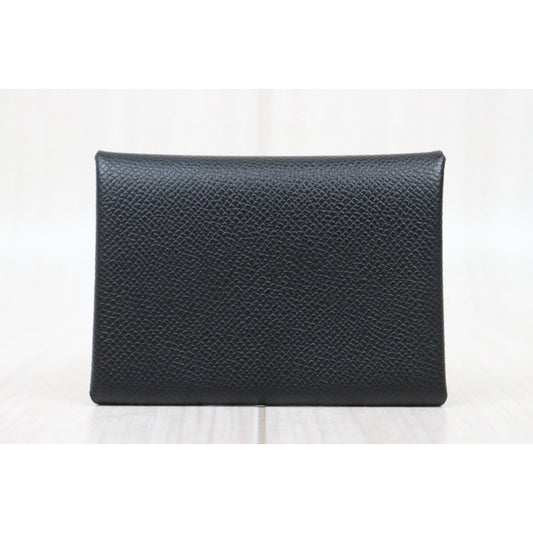 Very Good ( Rank A) | HERMES Hermes Epsom Leather Card Holder Black|V25031707
