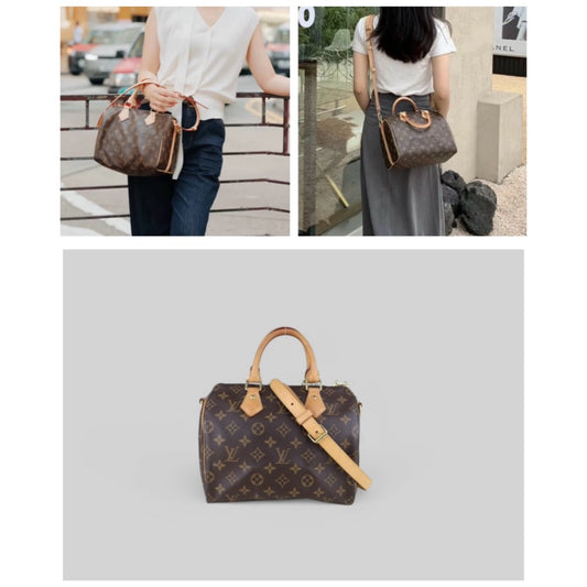 Good ( Rank AB) | LV Monogram Speedy 25 Hand Bag With Shoulder Strap|S25032303
