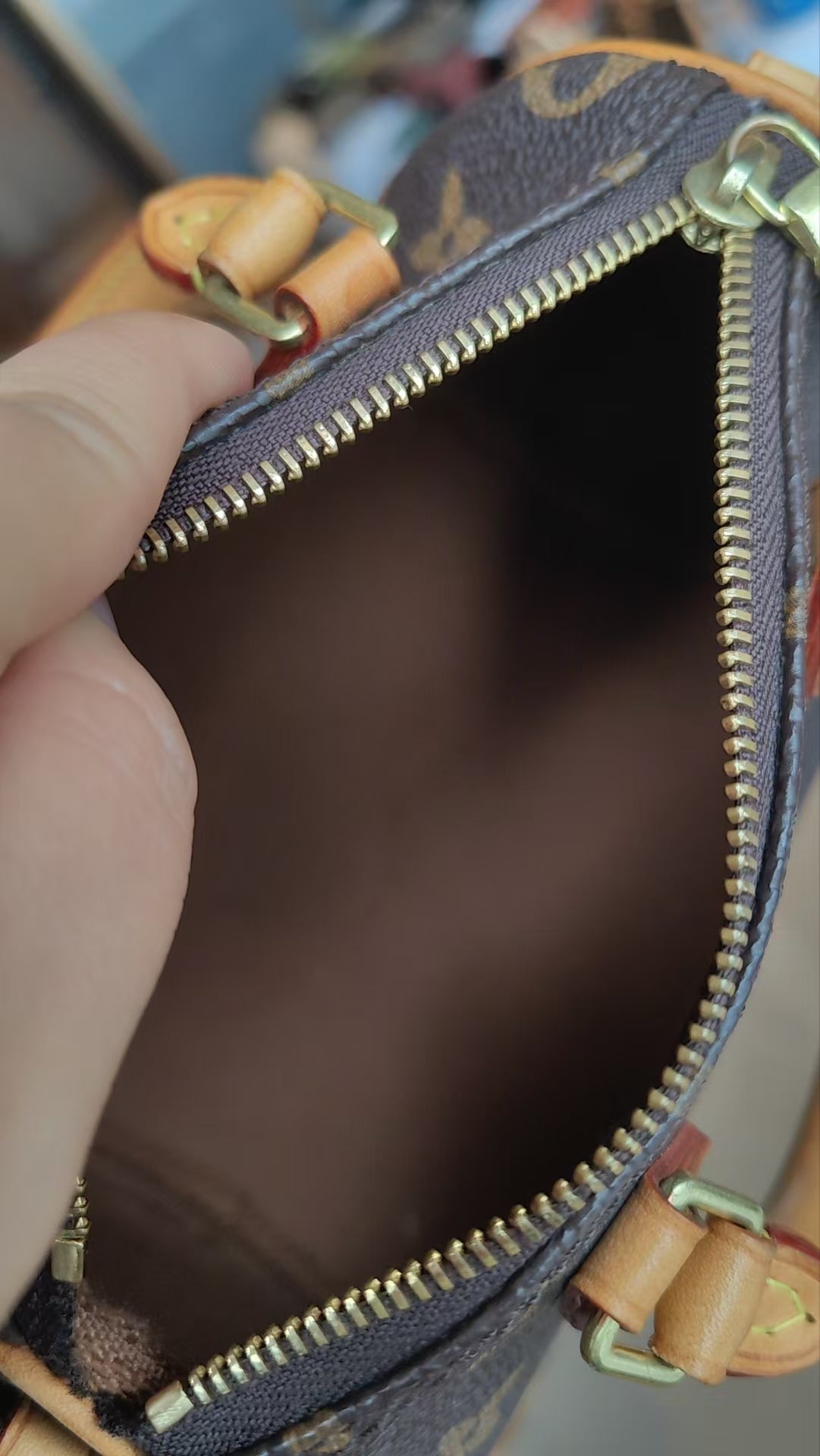Rank AB |LV Monogram Nano Speedy Shoulder Bag