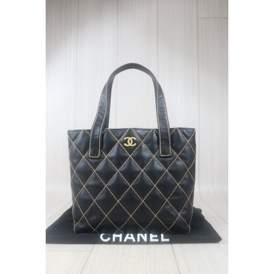 Good ( Rank AB)| CHANEL Calf Leather Hand Bag Made In 2002~2003Year|VT25030112