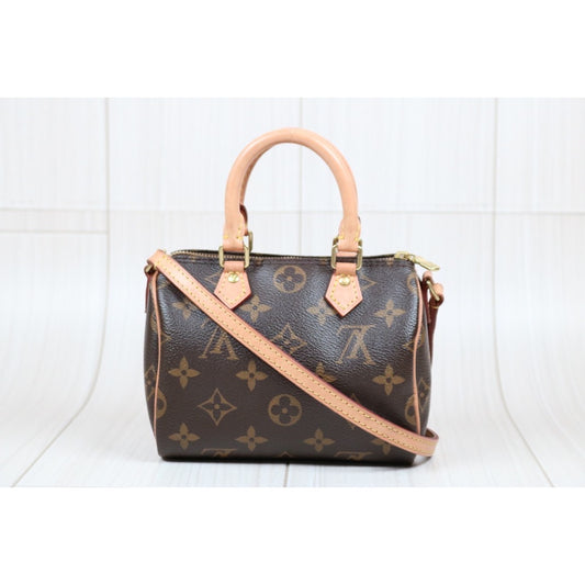 Rank A |LV Monogram Nano Speedy Shoulder Bag|S24042202