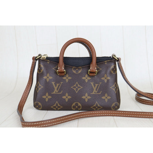 Very Good ( Rank A) |LV Monogram Pallas Nano Handbag With Shoulder Bag Brown|S25100903