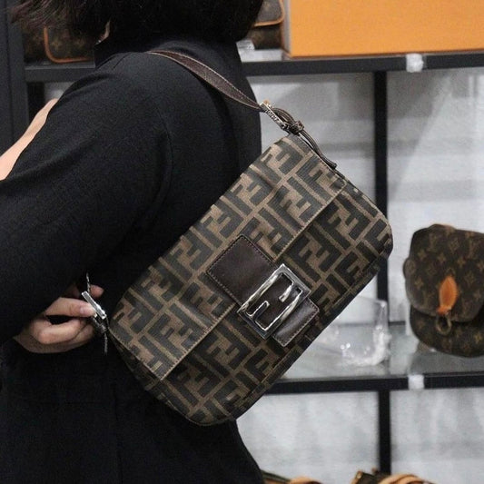 Rank A| FENDI Zucca Mamma Baguette Shoulder Bag |23122403