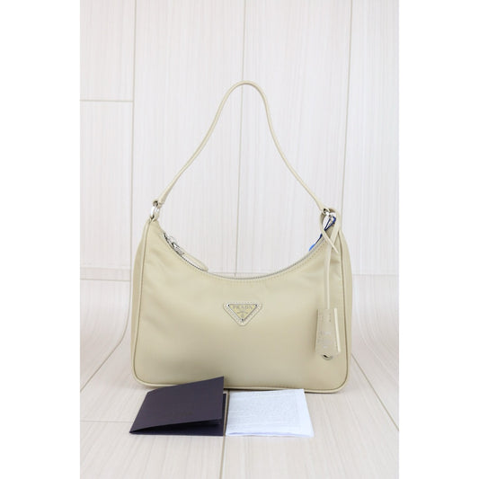Very Good ( Rank A) | PRADA HOBO Beige HandBag Current Model|X25010801