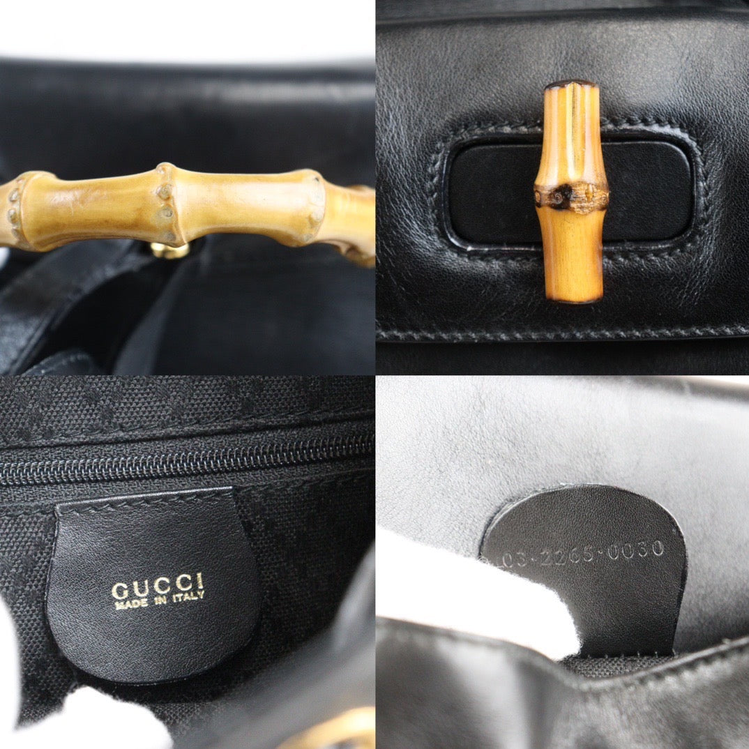 Rank A | GUCCI Bamboo Leather Mini Backpack Back|23101207