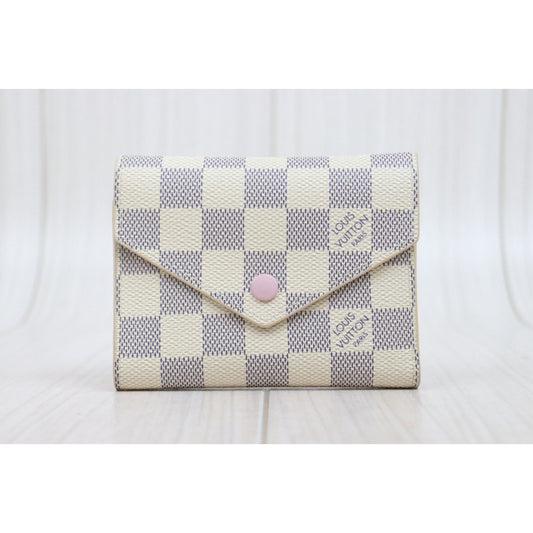 Very Good ( Rank A)| LV Damier Azur Victorine Wallet IC Chips Model |26010905