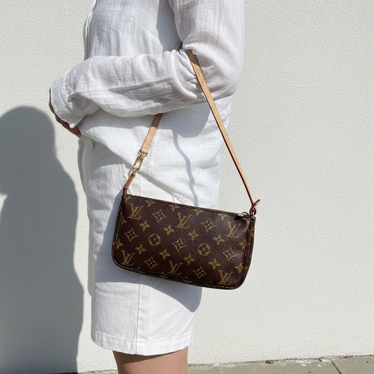 Include Entrupy Certificate of Authenticity|Very Good ( Rank A)| Louis Vuitton Current Model Monogram Pochette Accessoires IC Chip model|S26052206