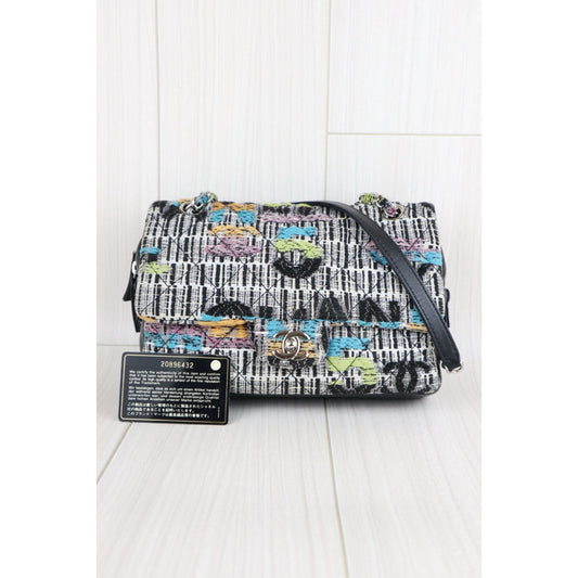 Very Good ( Rank A)| CHANEL Tweed Weave Single Flap 23 Shoulder Bag Made in 2014-2015Year|W25070802