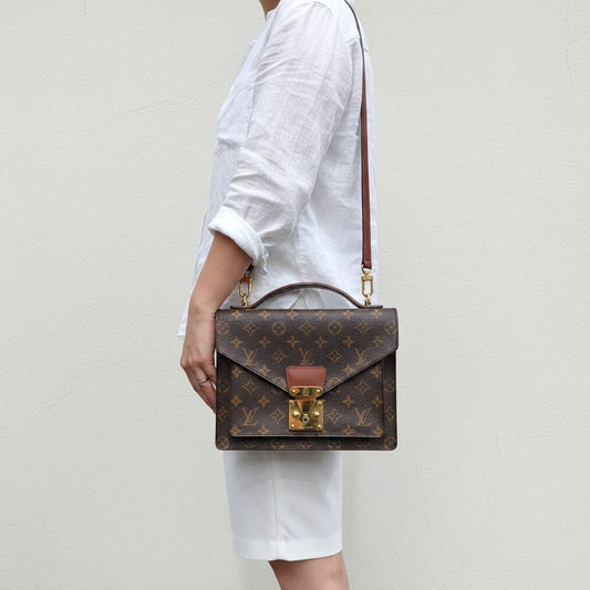 Include Entrupy Certificate of Authenticity|Good ( Rank AB)| Louis Vuitton Monogram Monceau26 Shoulder Bag |26061810