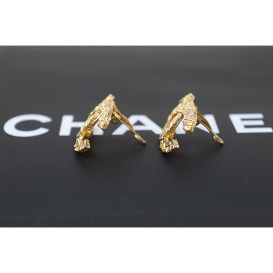 Very Good ( Rank A)|CHANEL Coco Mark Knitting Design Earrings |24042514