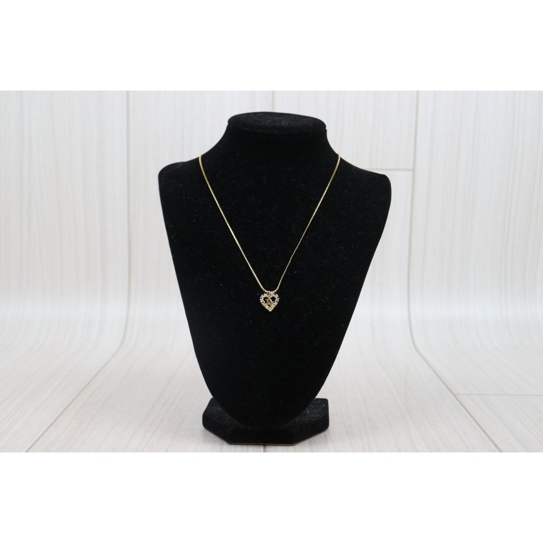 Very Good ( Rank A) | Dior Heart Rhinestone Necklace |25061220