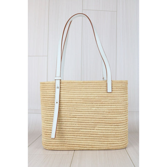 Include Entrupy Certificate of Authenticity|Very Good ( Rank A)| LOEWE Straw Basket Handbag Shoulder Bag |S26010905