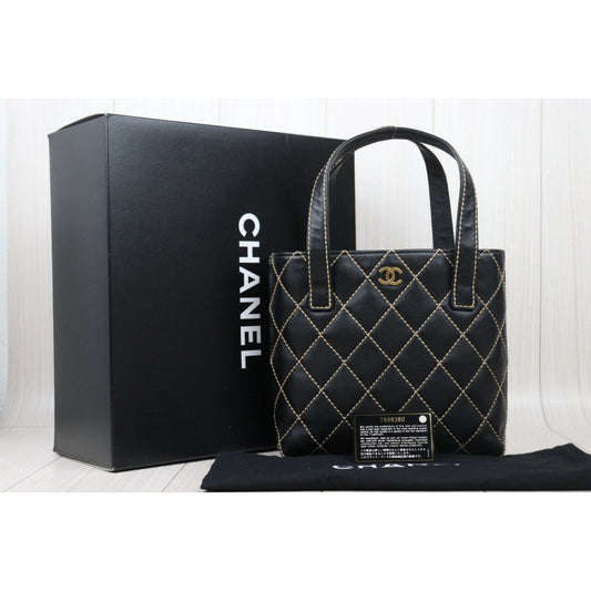 Very Good ( Rank A)| CHANEL Calf Leather Hand Bag Made In 2002~2003Year|V24110742