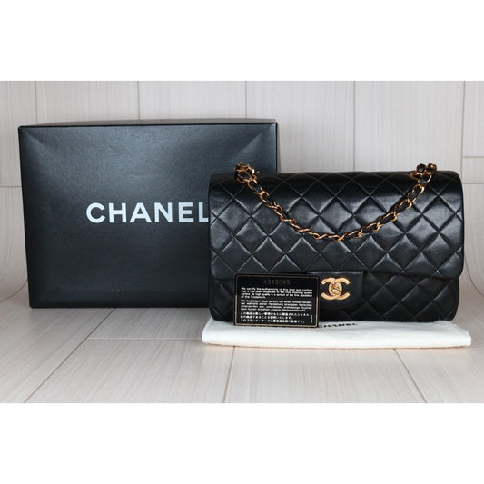 Rank A | CHANEL Matrasse Double Flap 25 Shoulder Bag Black Made In 1996-1997Year|S24052401